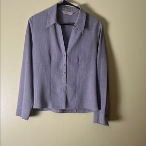 Woolworths Gray Button-Up long sleeve blazer Shirt